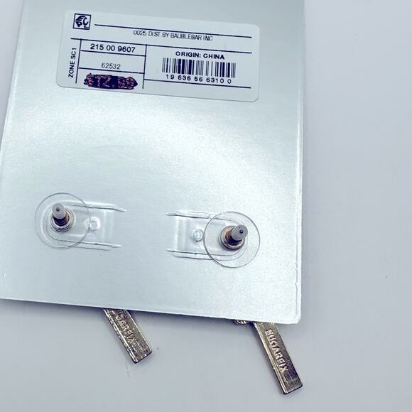 Baublebar Jewelry Sugarfix Drop The Mic Earrings Studs NWT Gold Tone Rhinestone - Picture 4 of 7